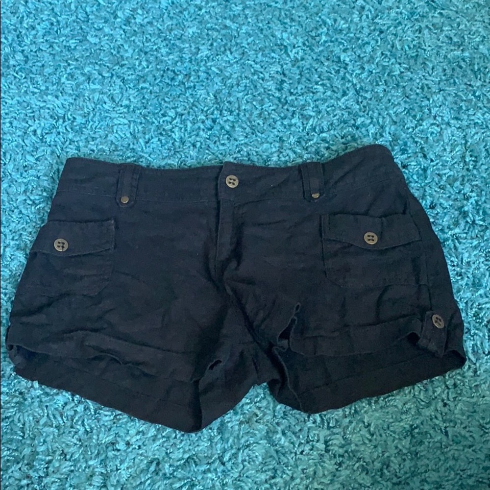 Black cotton shorts